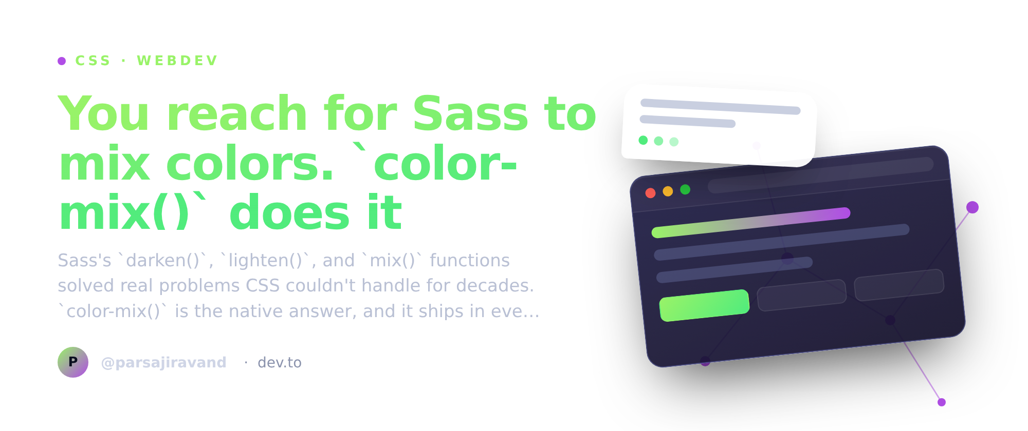 color-mix() — native CSS color blending