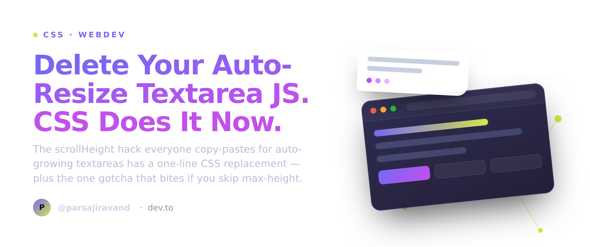Delete Your Auto-Resize Textarea JS. CSS Does It Now.