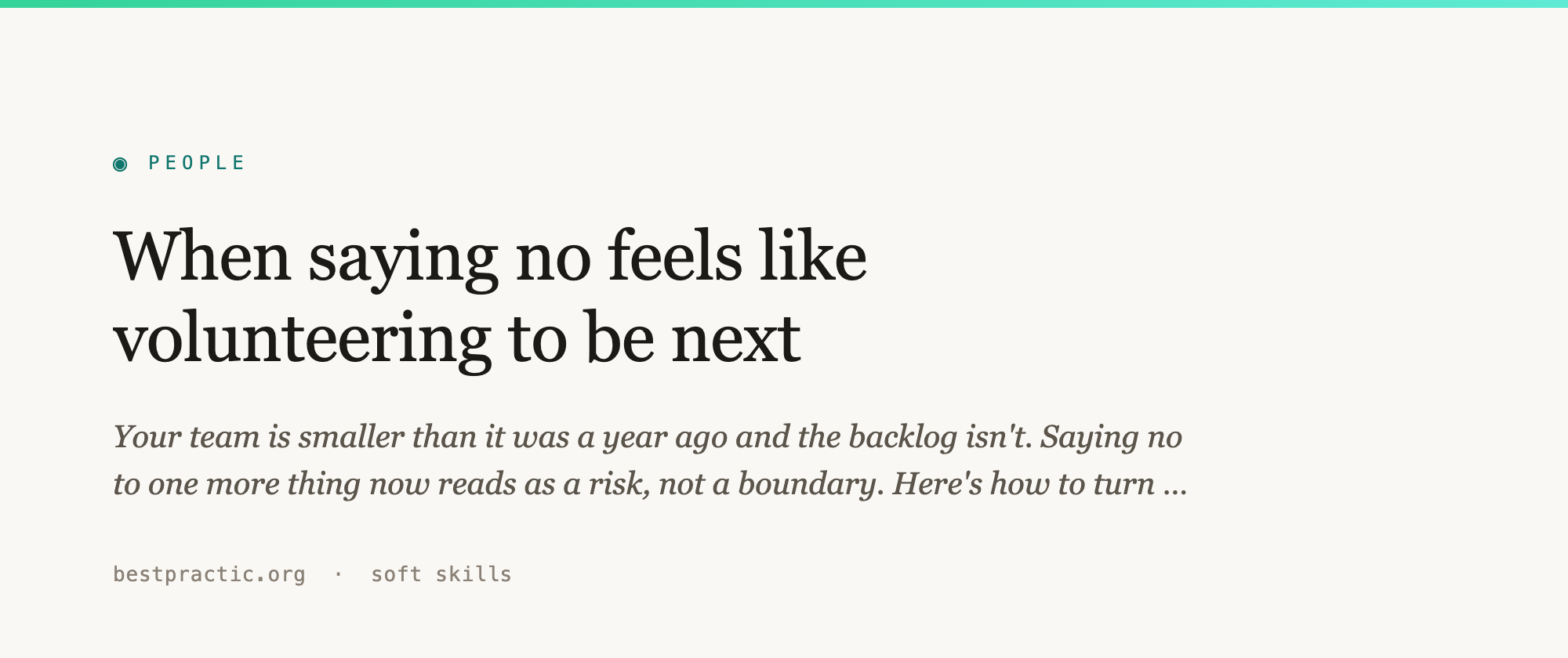 When saying no feels like volunteering to be next