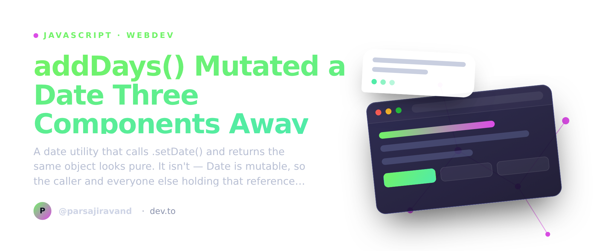addDays() Mutated a Date Three Components Away From Where I Called It